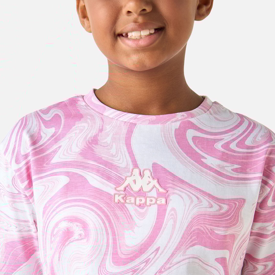 Kappa All-Over Print Crew Neck T-shirt with Short Sleeves