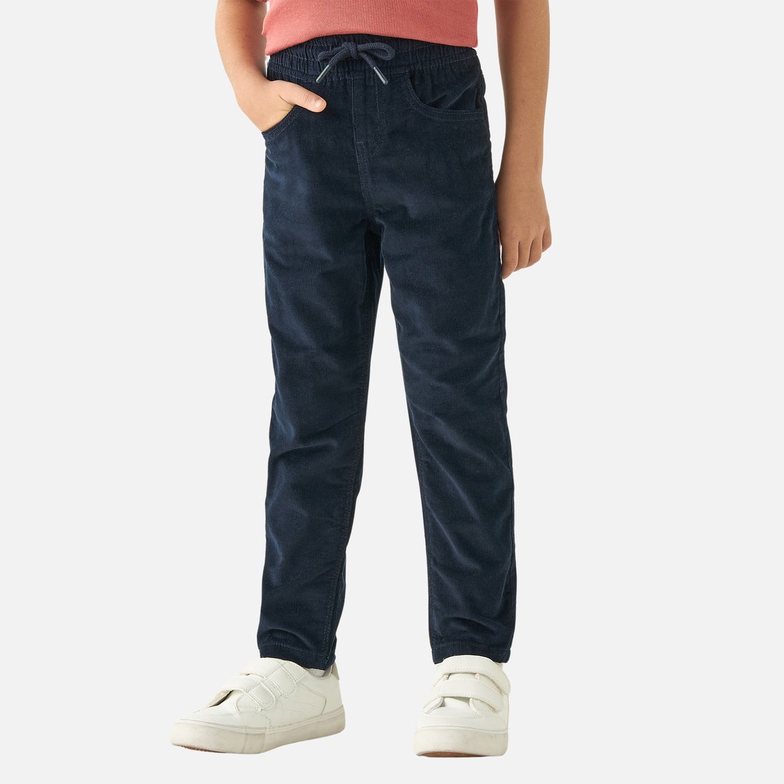 Juniors Ribbed Pants with Drawstring Closure