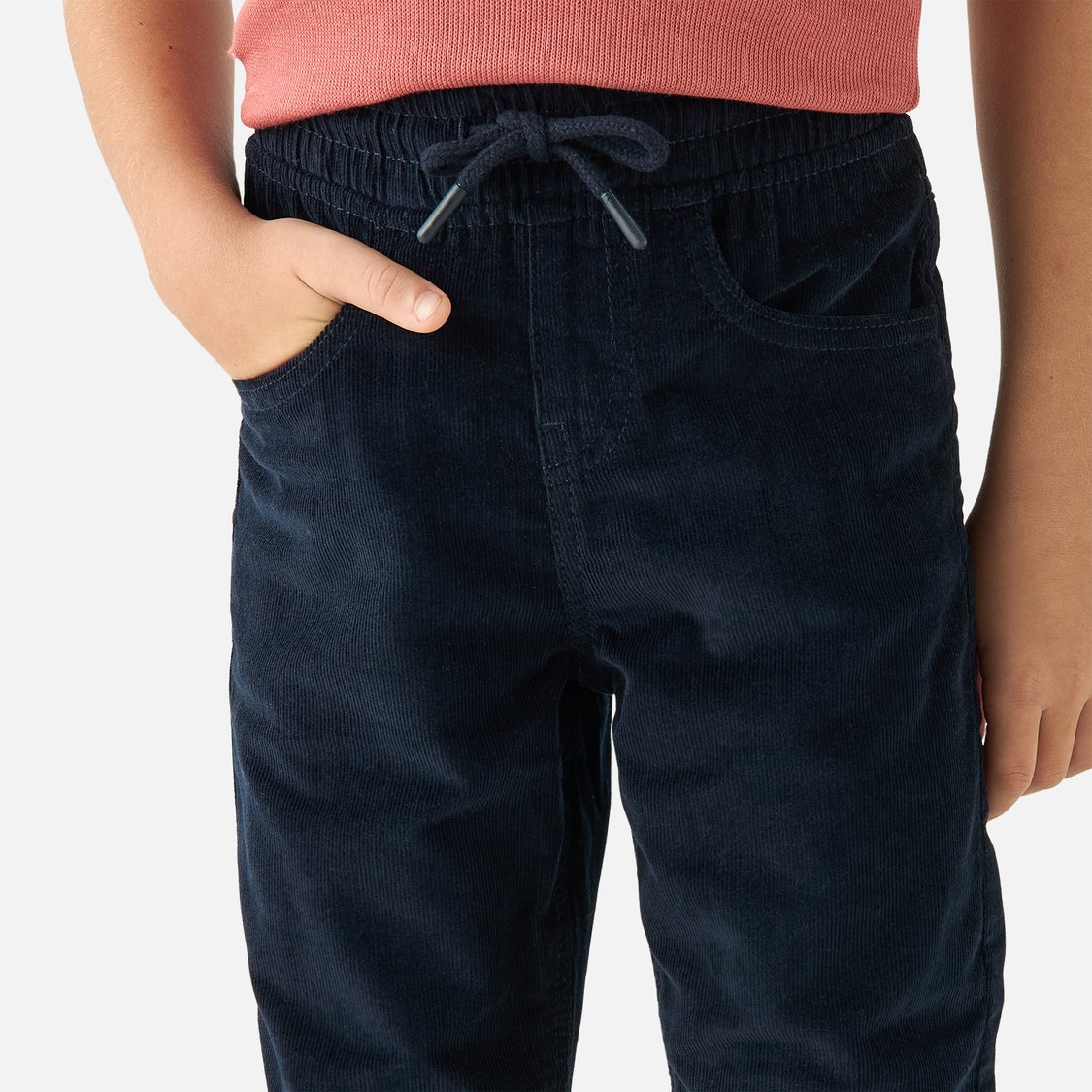 Juniors Ribbed Pants with Drawstring Closure