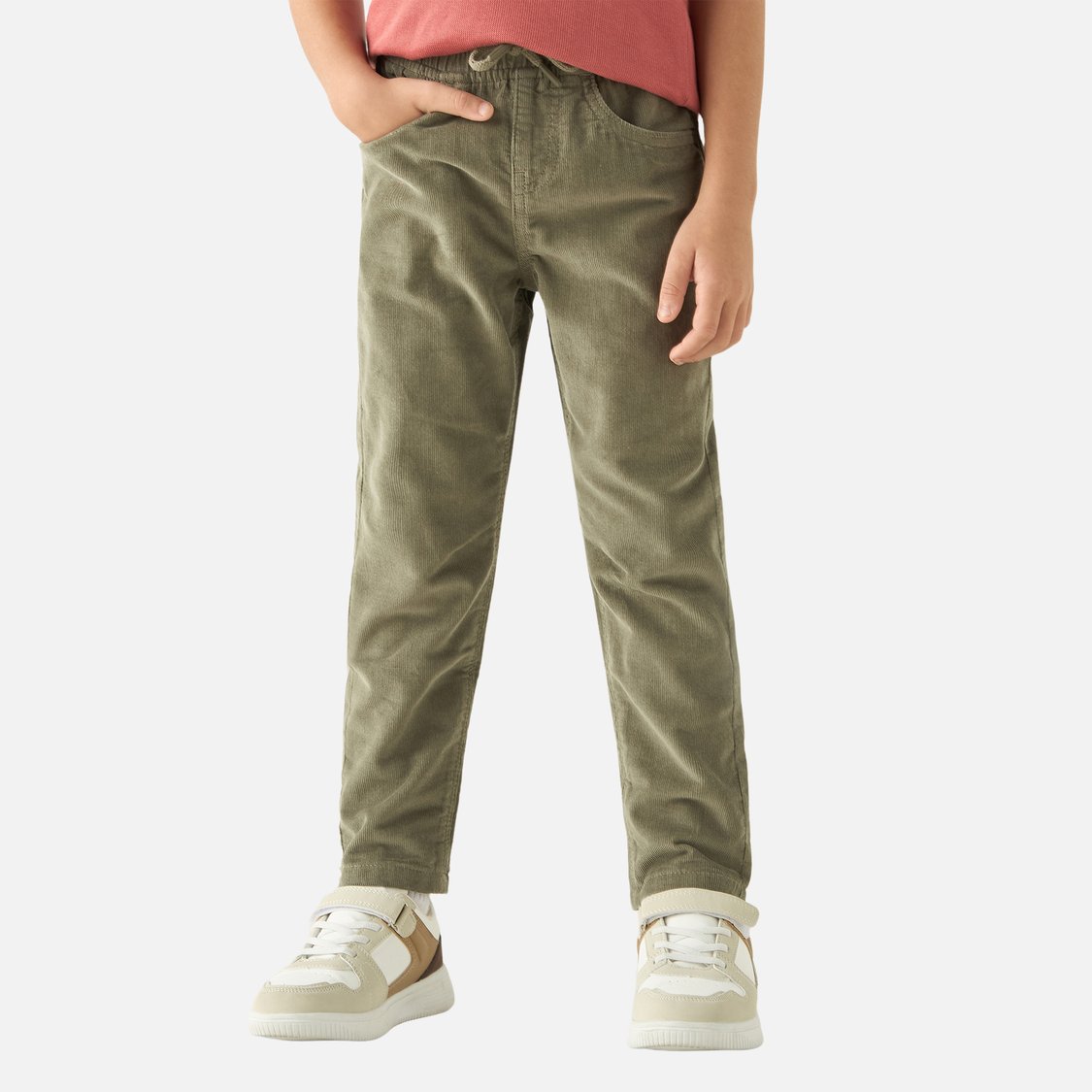Juniors Corduroy Pants with Drawstring Closure and Pockets