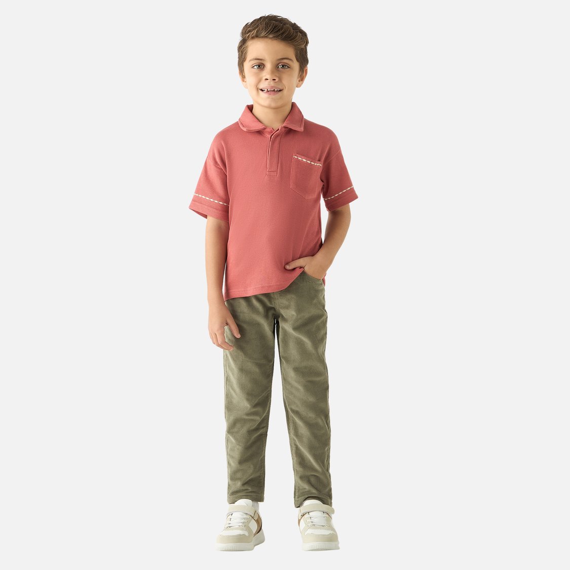 Juniors Corduroy Pants with Drawstring Closure and Pockets