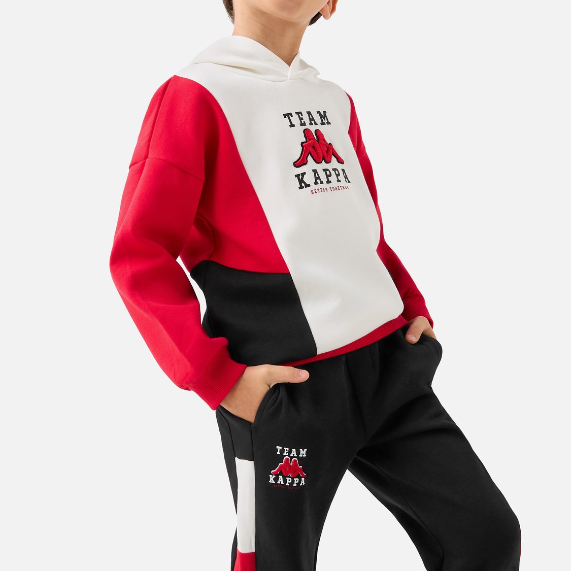 Kappa Colourblock Hooded Sweatshirt and Joggers Set