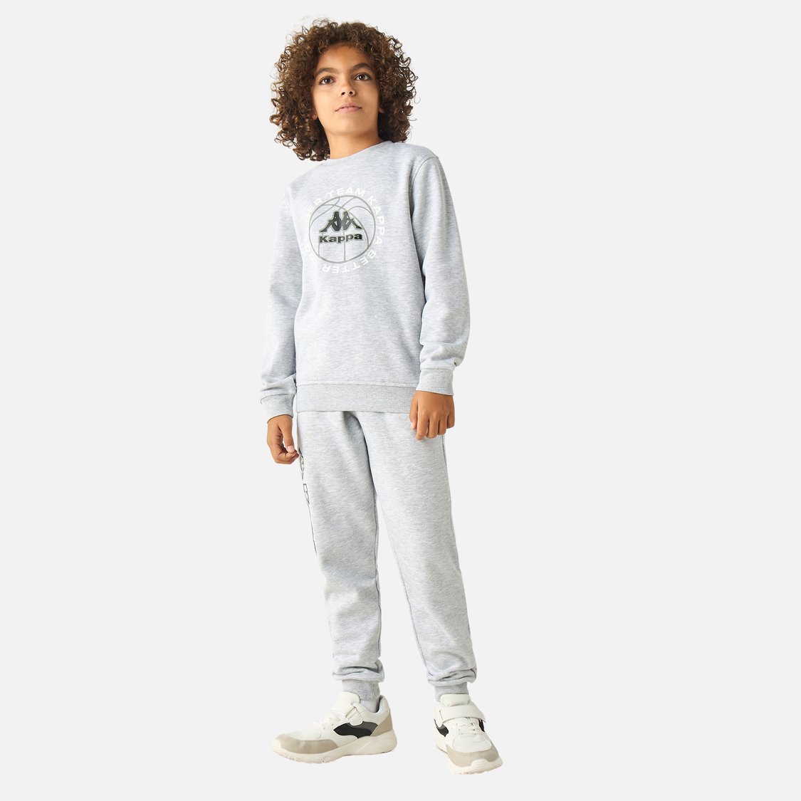 Kappa Printed Sweatshirt with Long Sleeves and Crew Neck