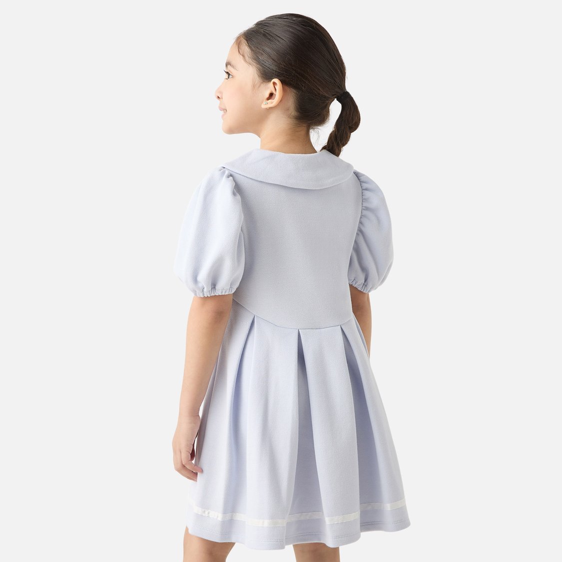 Kappa Pleated Tennis Dress with Puff Sleeves