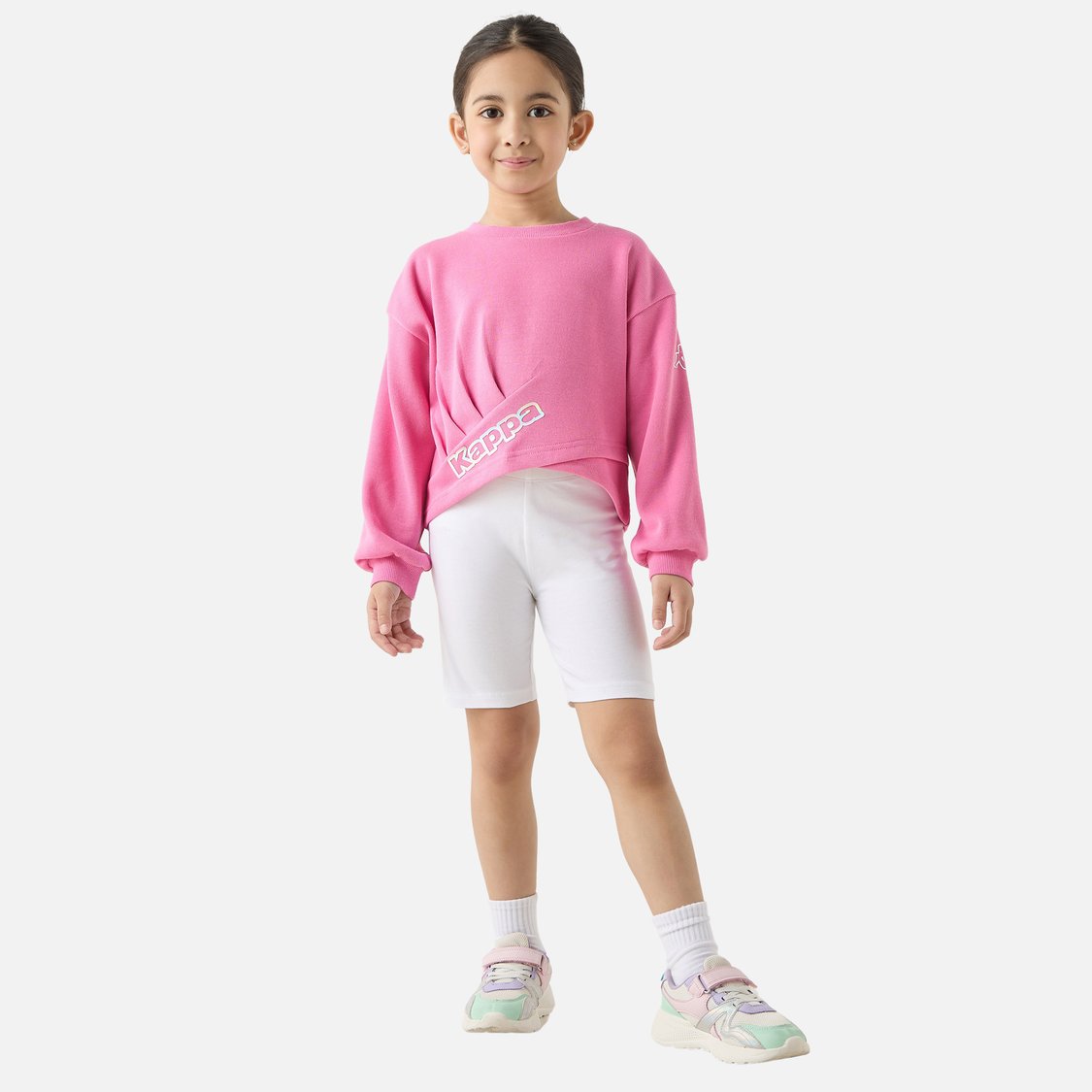 Kappa Logo Print T-shirt with Overlapping Hem