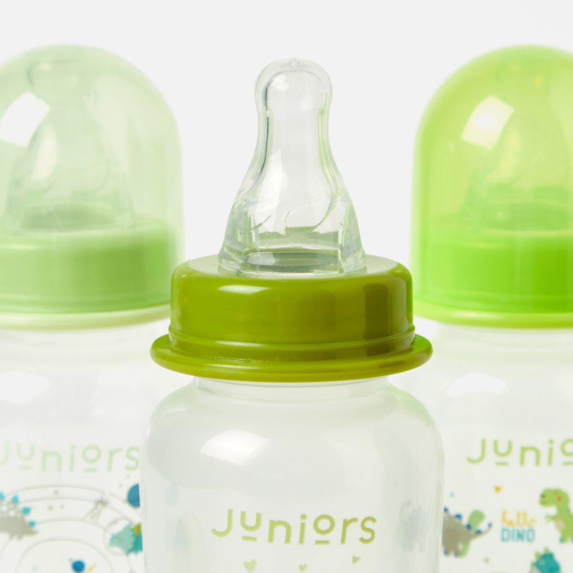 Juniors 3-Piece Dinosaur Print Feeding Bottle Set - 120 ml
