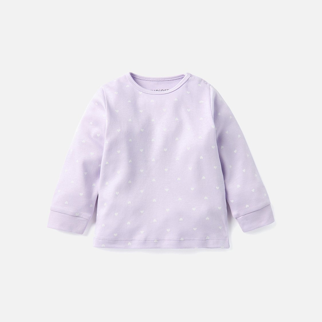 Juniors All-Over Heart Print Long Sleeves T-shirt and Elasticated Pyjama Set