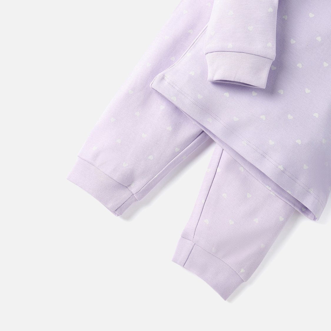 Juniors All-Over Heart Print Long Sleeves T-shirt and Elasticated Pyjama Set