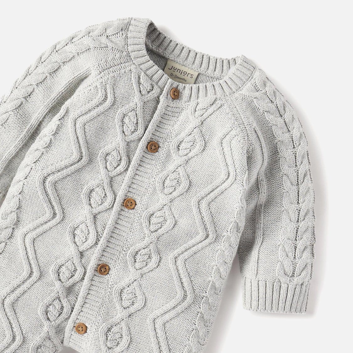 Juniors Cable Knit Sleepsuit with Long Sleeves