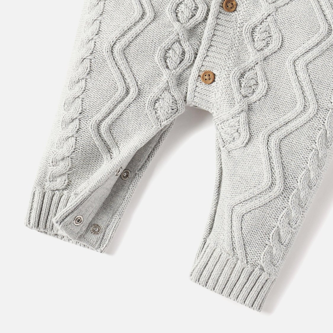 Juniors Cable Knit Sleepsuit with Long Sleeves