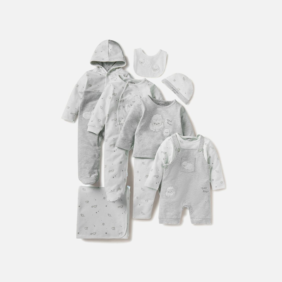 Juniors Sheep Embroidered Bib with Snap Button Closure