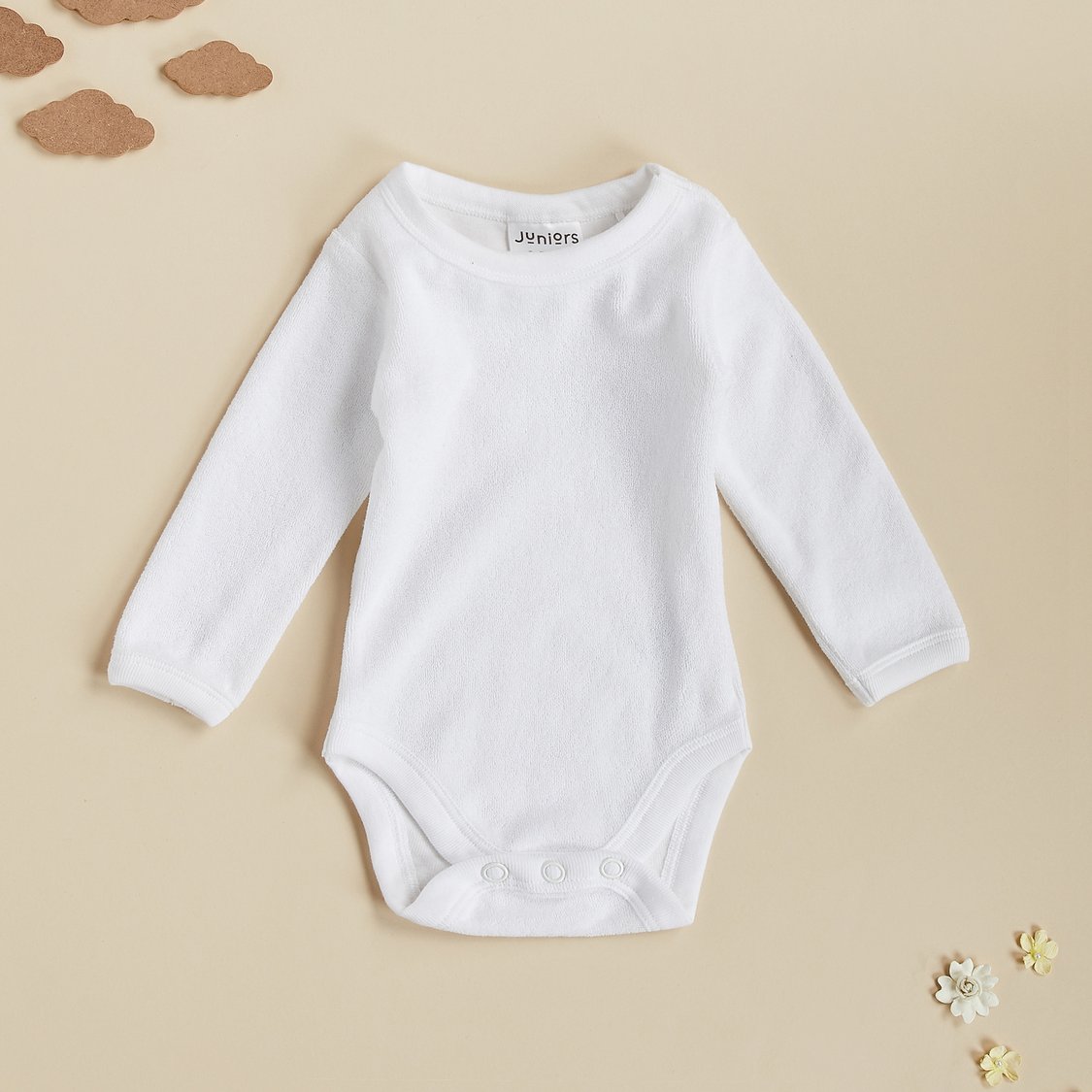 Juniors Solid Long Sleeves Bodysuit with Round Neck