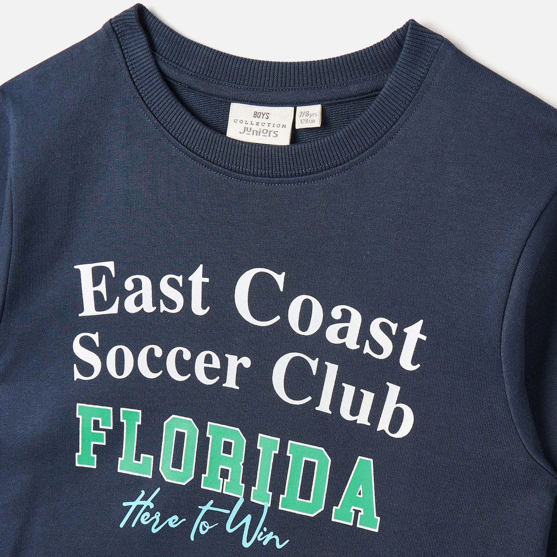 Juniors Varsity Print Sweatshirt with Crew Neck and Long Sleeves