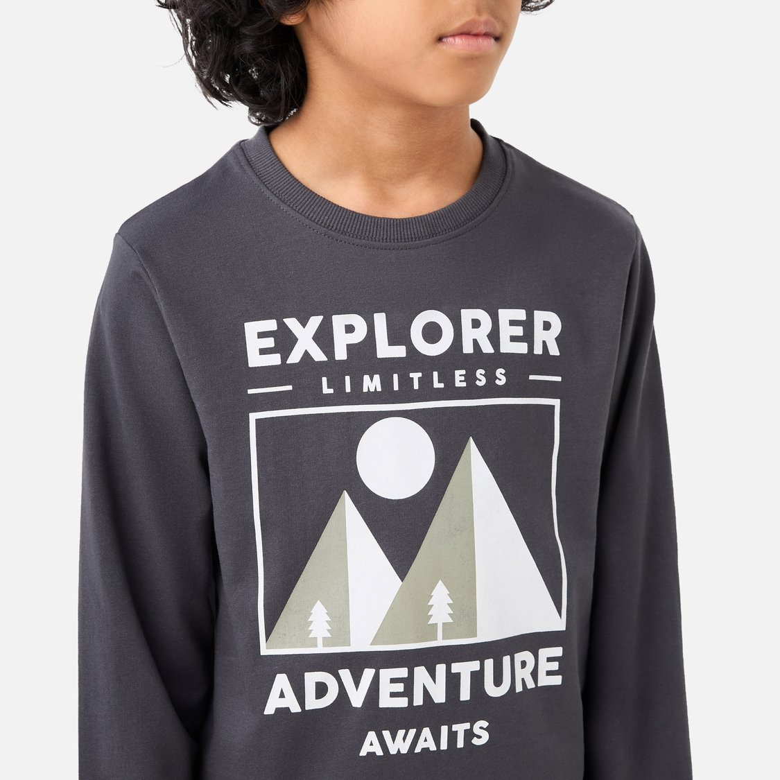 Juniors Slogan Print Sweatshirt with Long Sleeves