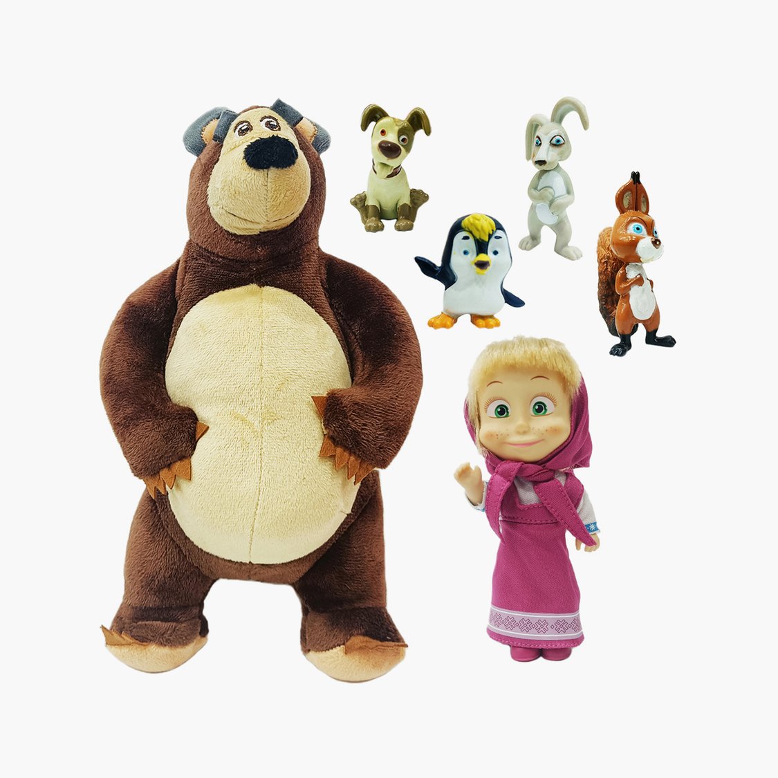 Masha and the Bear Play Set Set By Fratelli (12Cm Masha Doll With 25Cm Plush Bear Set) main image 1