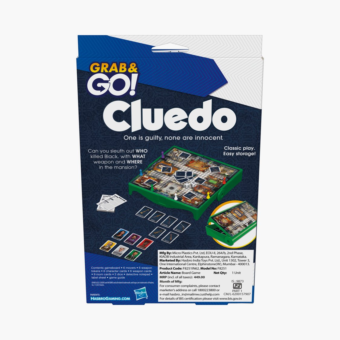 Hasbro Gaming Cluedo Grab And Go Board Game