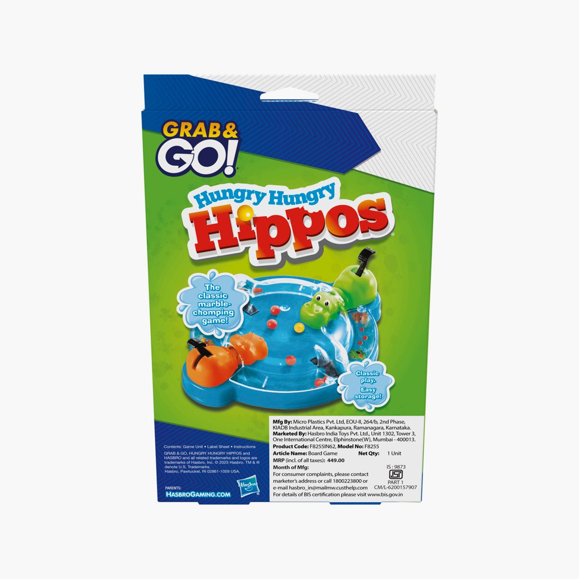 Hasbro Gaming Hungry Hungry Hippos Grab And Go