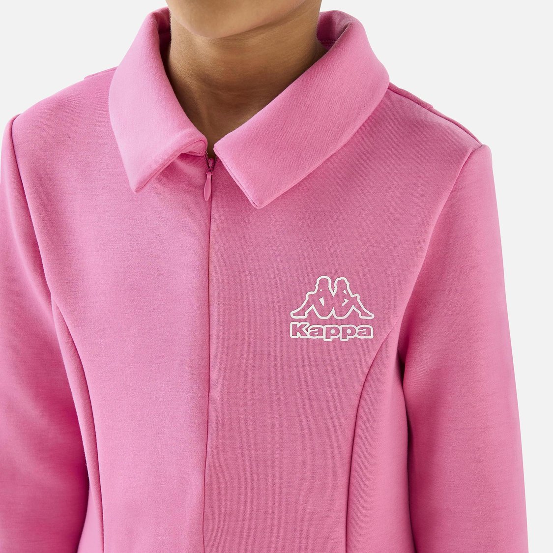 Kappa Panelled A-Line Collared Dress with Long Sleeves and Pockets