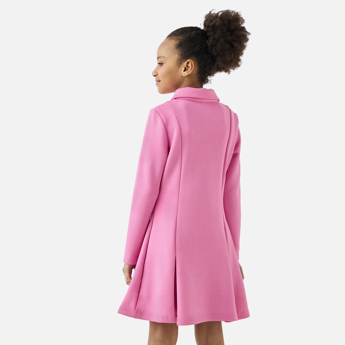 Kappa Panelled A-Line Collared Dress with Long Sleeves and Pockets