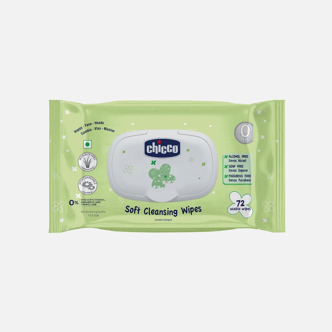 Chicco Baby Moments Wipes Fliptop 72Pcs