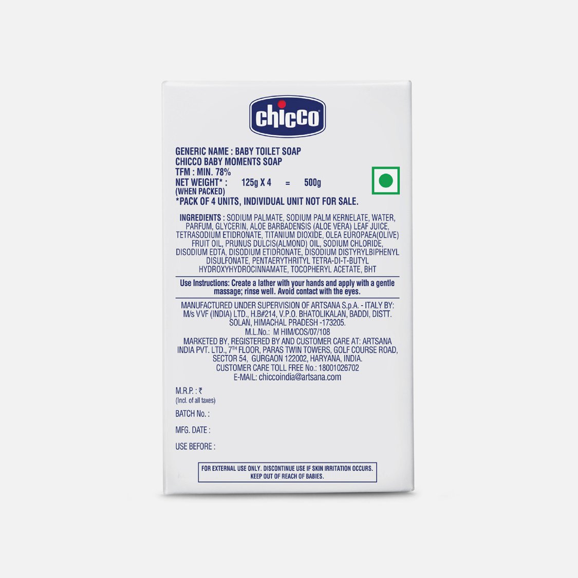 Chicco Baby Moments Soap 125G