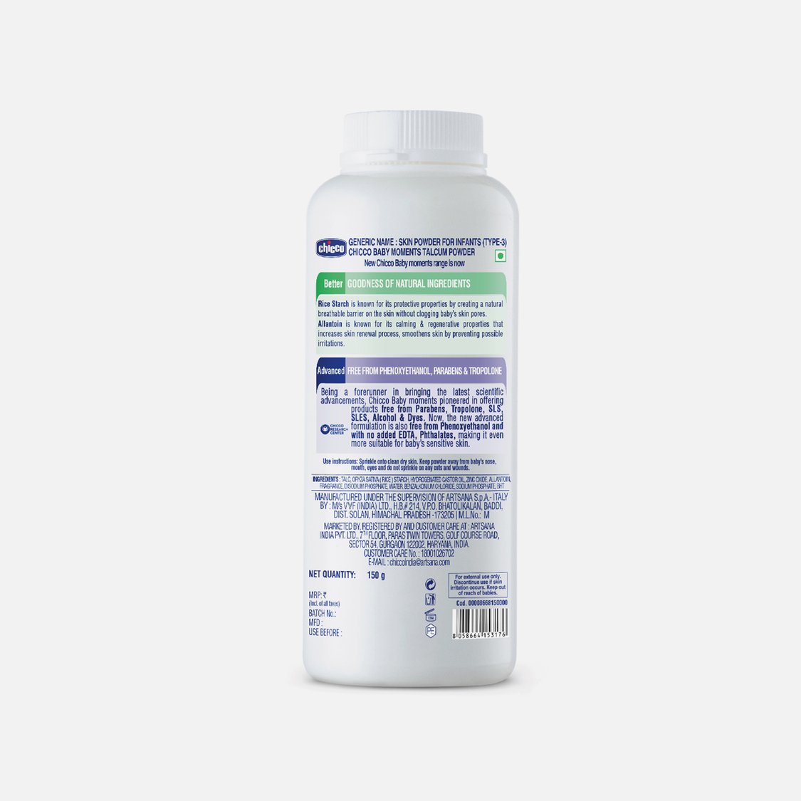 Chicco Baby Moments Talcum Powder - 150g