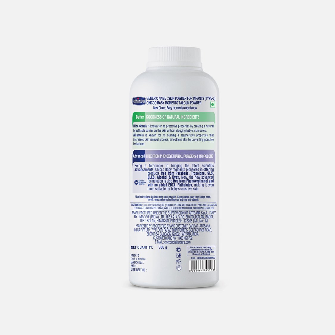 Chicco Baby Moments Talcum Powder - 300g
