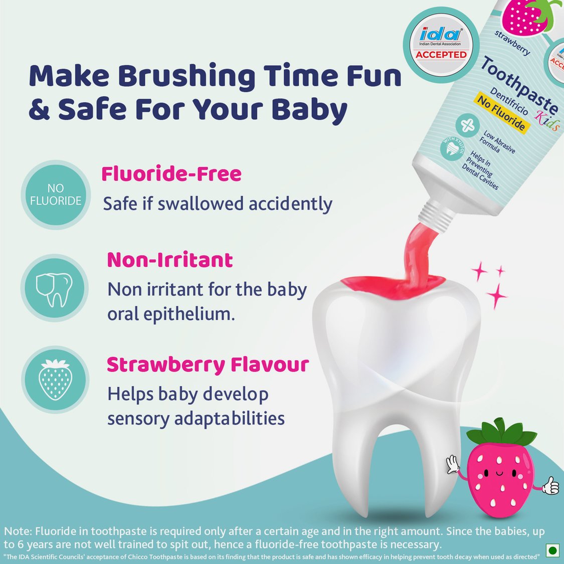 Chicco Strawberry Toothpaste - 50 g