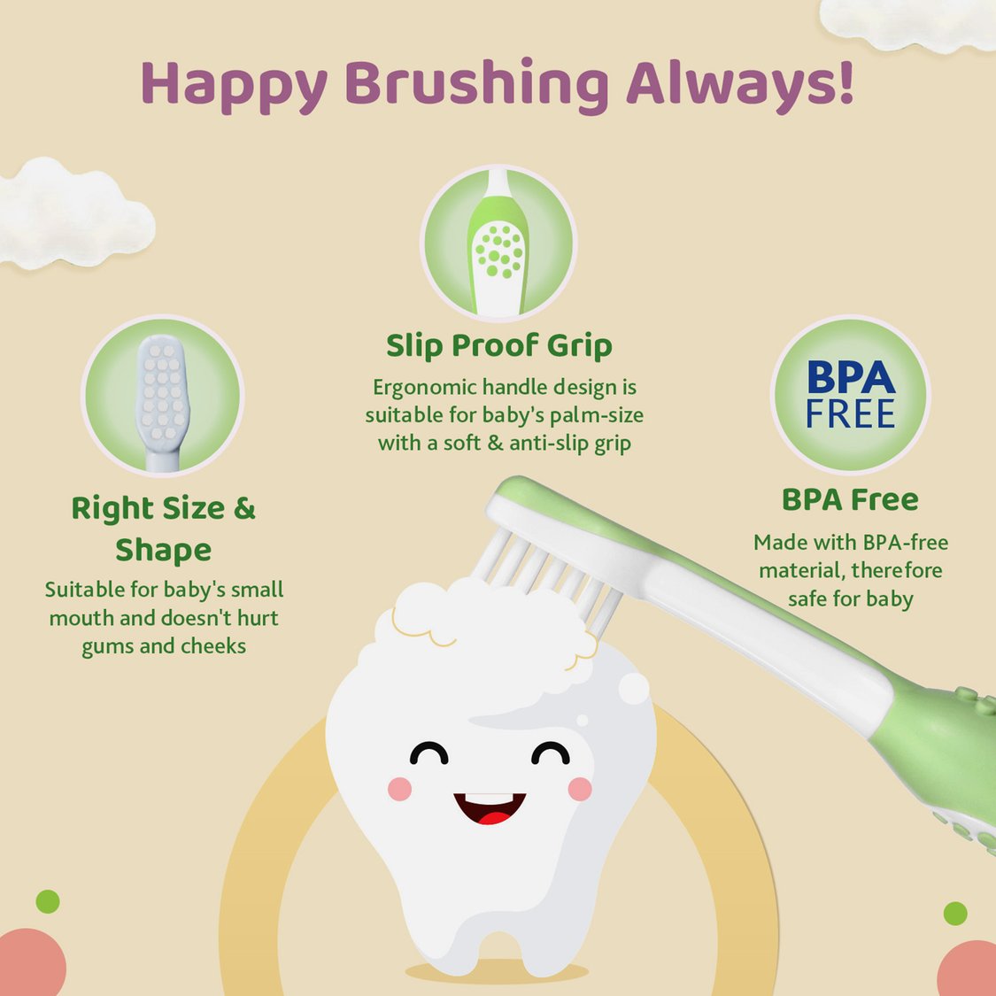 Chicco Printed Baby Toothbrush - Set of 2