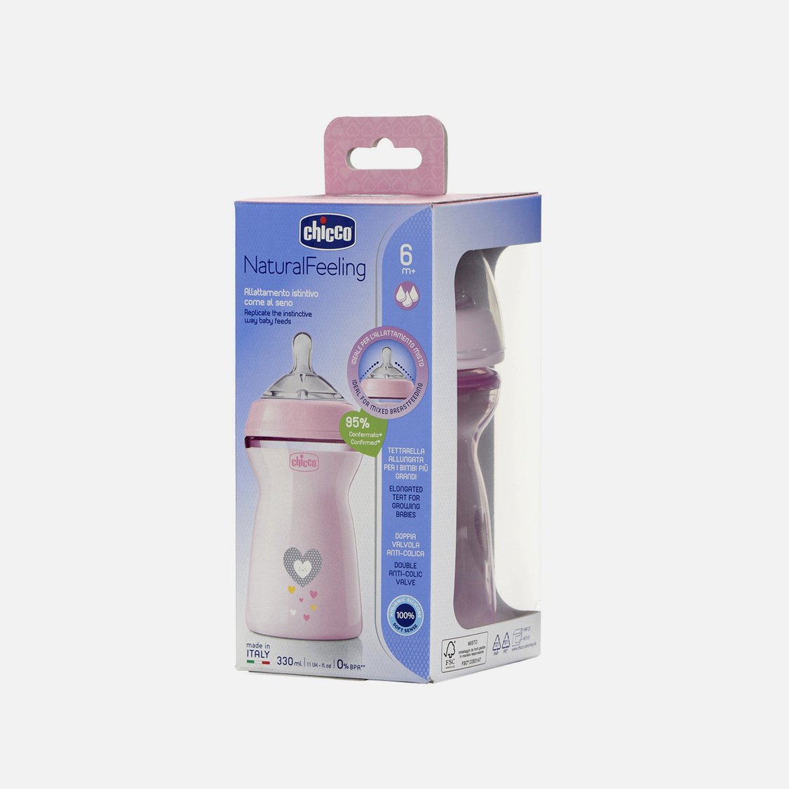 Chicco Natural Feeling Feeding Bottle - 330 ml