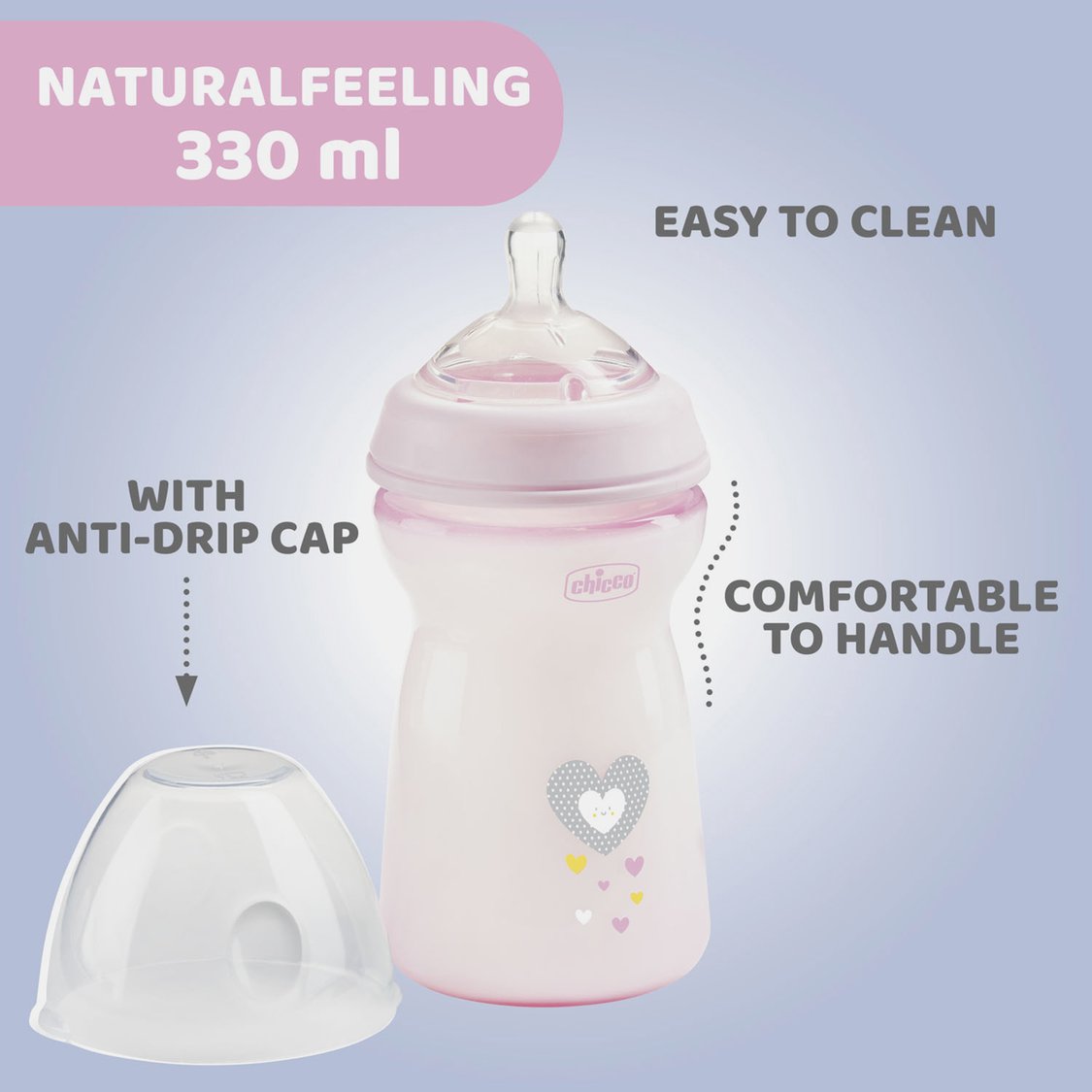 Chicco Natural Feeling Feeding Bottle - 330 ml