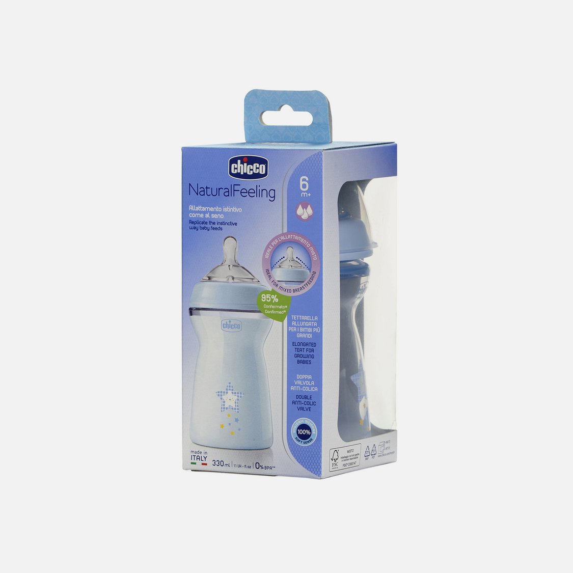 Chicco Natural Feeling Feeding Bottle - 330 ml
