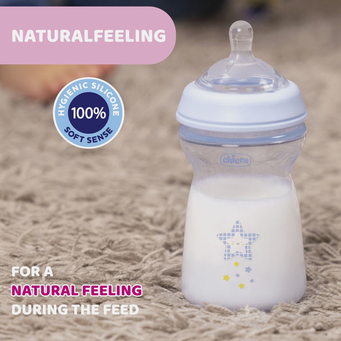 Chicco Natural Feeling Feeding Bottle - 330 ml