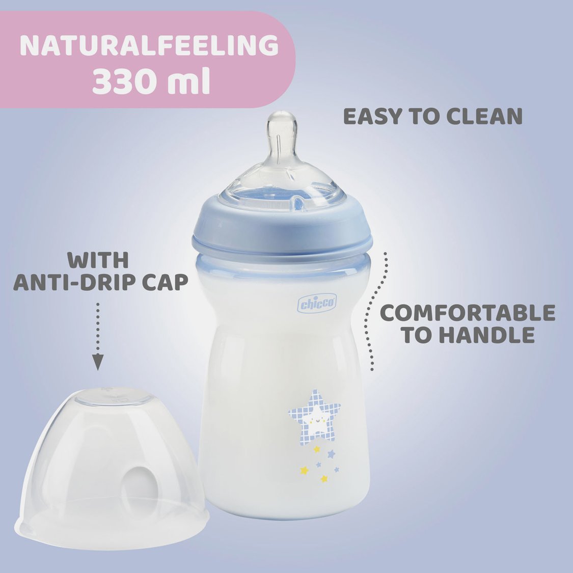 Chicco Natural Feeling Feeding Bottle - 330 ml