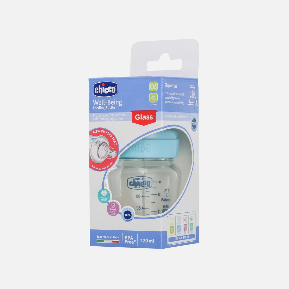 Chicco Well-Being Glass Bottle - 120 ml