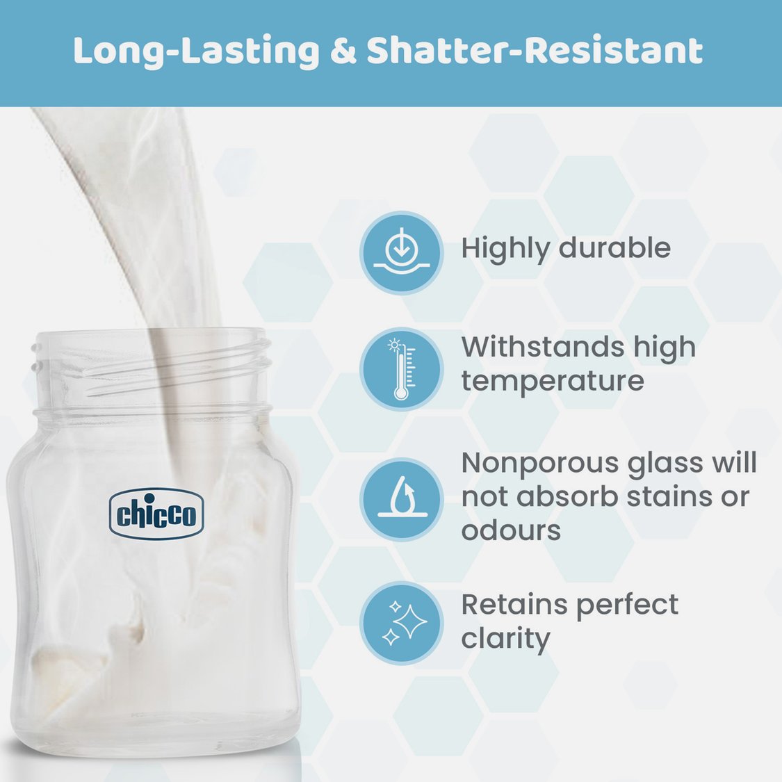 Chicco Well-Being Glass Bottle - 120 ml