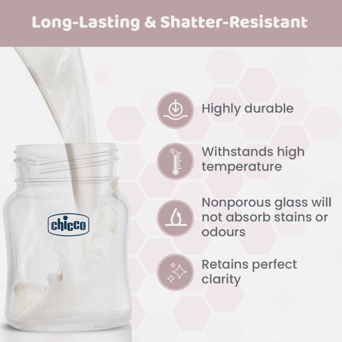 Chicco Well-Being Glass Bottle - 120 ml