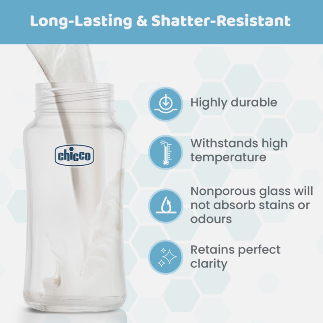 Chicco Well-Being Glass Bottle - 240 ml