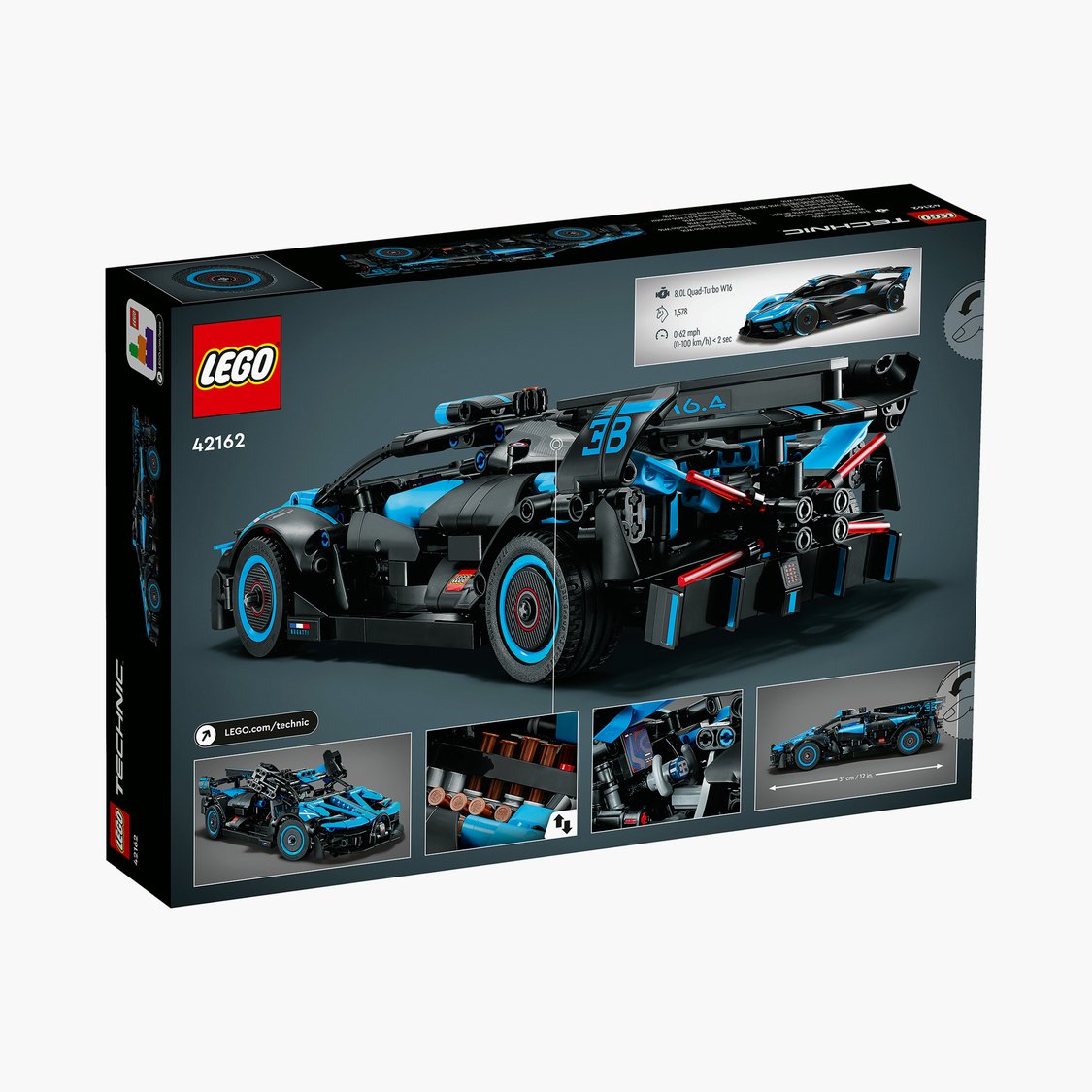 Lego Technic Bugatti Bolide Agile Blue (42162) - 905 Pcs