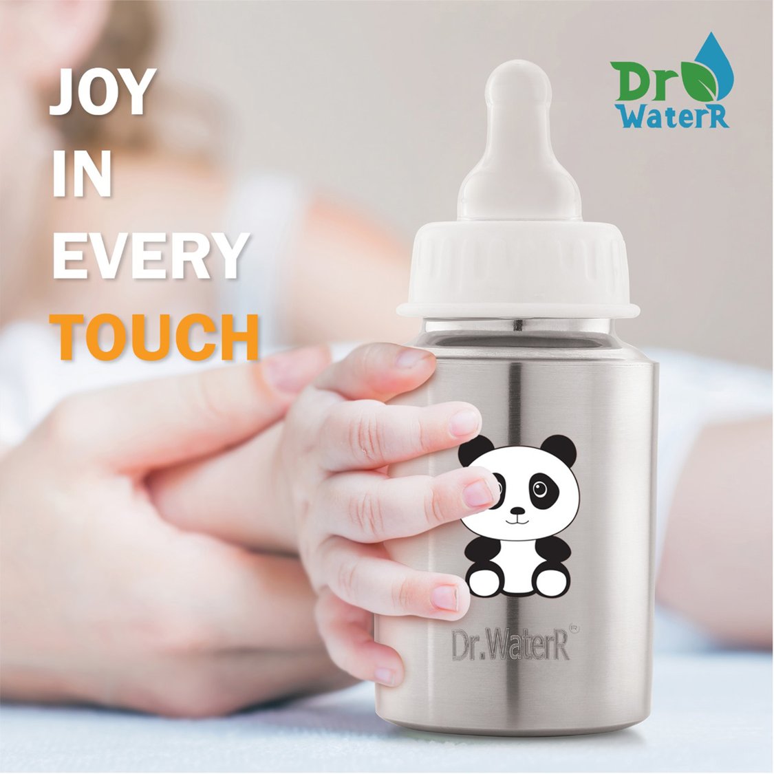Dr.WaterR Stainless Steel Baby Feeding Bottle - 150 ml