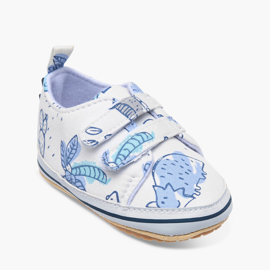 Juniors Dinosaur Print Booties with Velcro Strap