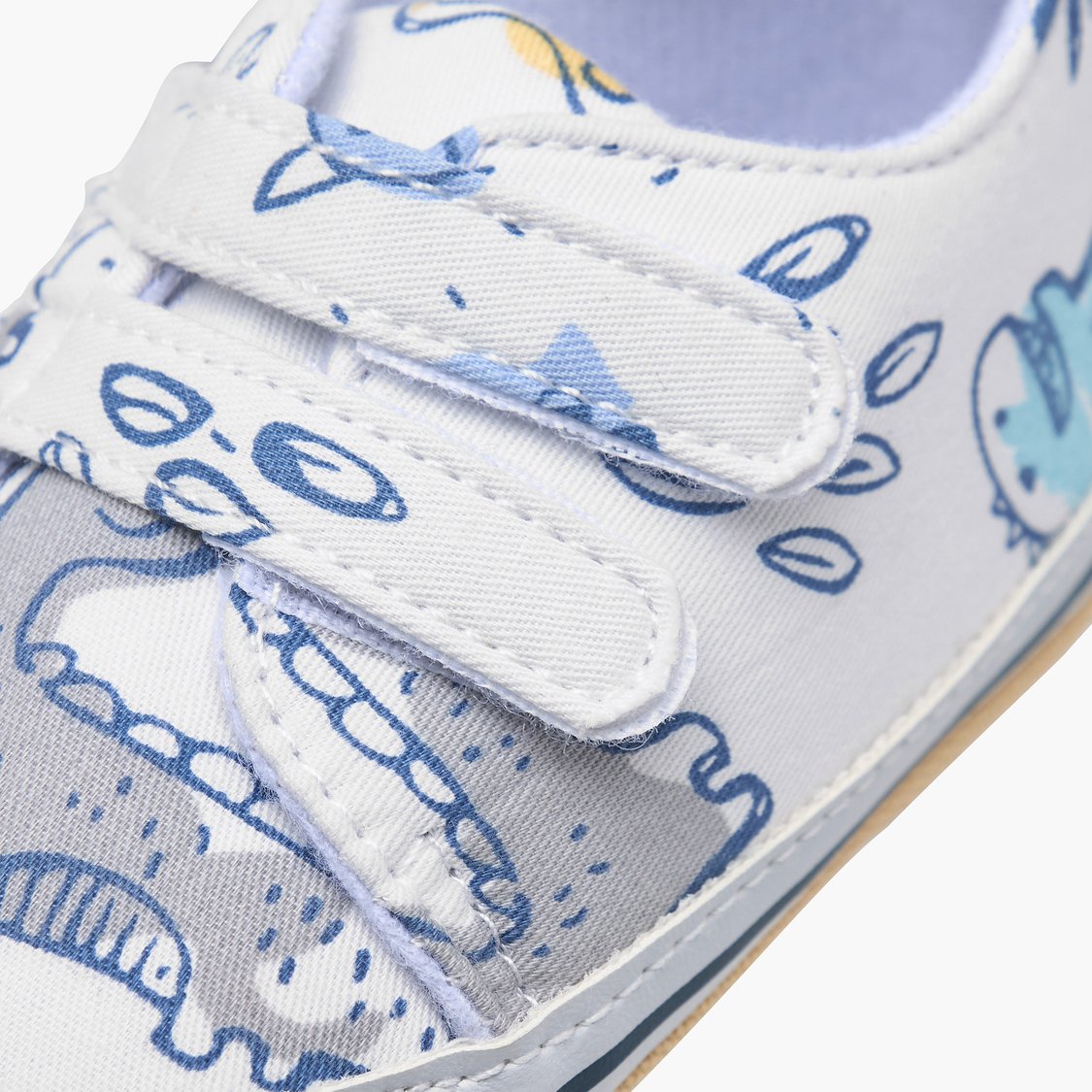 Juniors Dinosaur Print Booties with Velcro Strap