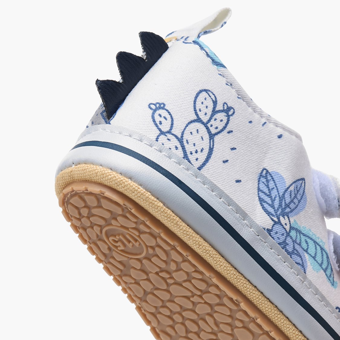 Juniors Dinosaur Print Booties with Velcro Strap