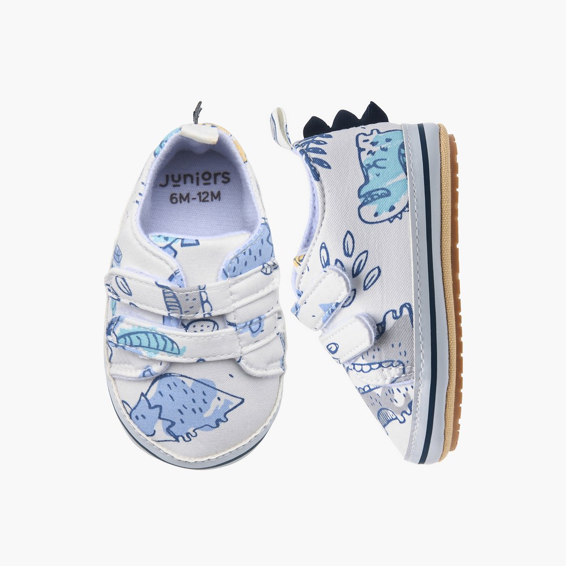 Juniors Dinosaur Print Booties with Velcro Strap