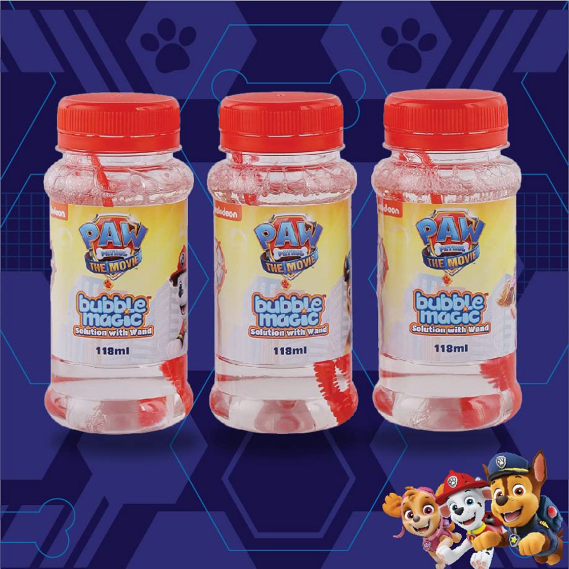 Bubble Magic Paw Patrol Solution with Wand - Pack of 3