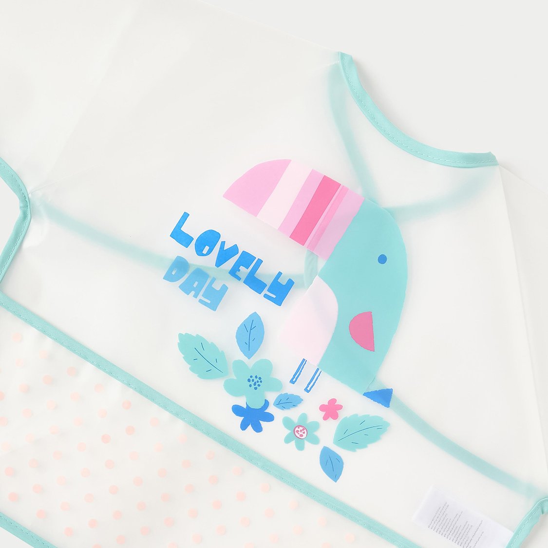 Juniors Bird Print Apron Bib with Long Sleeves