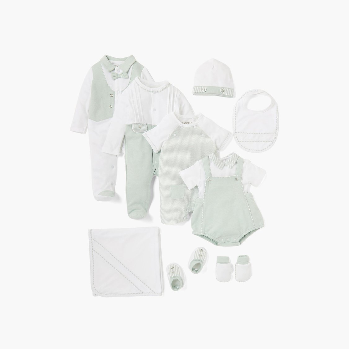 Giggles Piping Detail Bib with Snap Button Closure