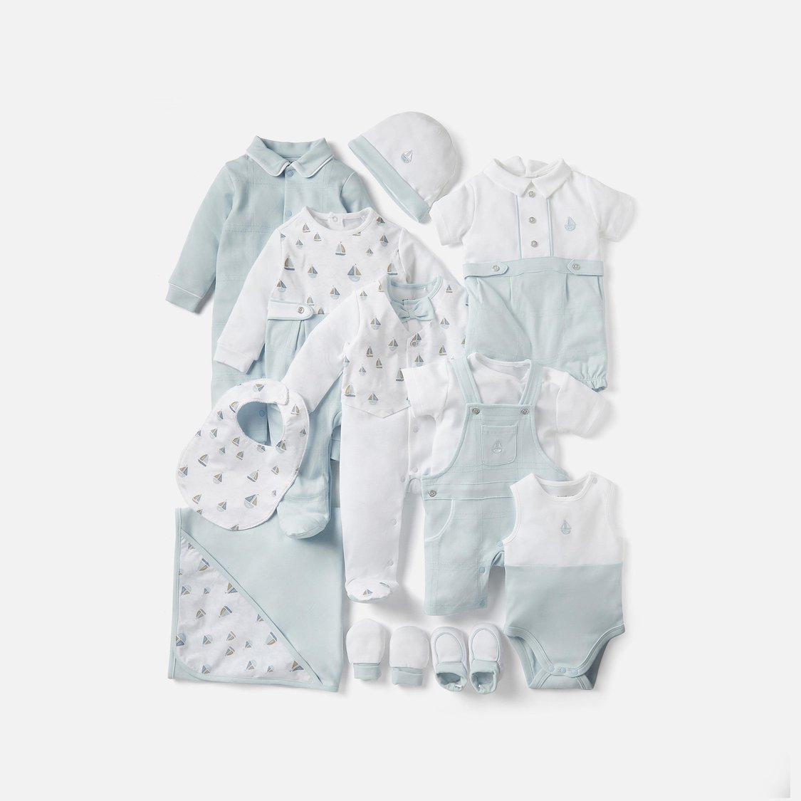 Giggles Sail Boat Print Closed Feet Sleepsuit with Long Sleeves