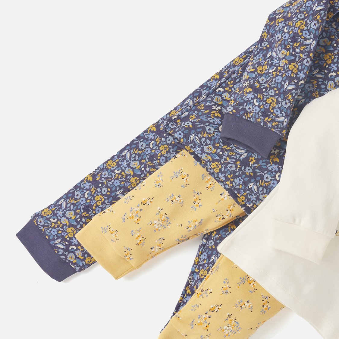 Juniors Floral Print Long Sleeve T-shirts and Pyjamas - Set of 2