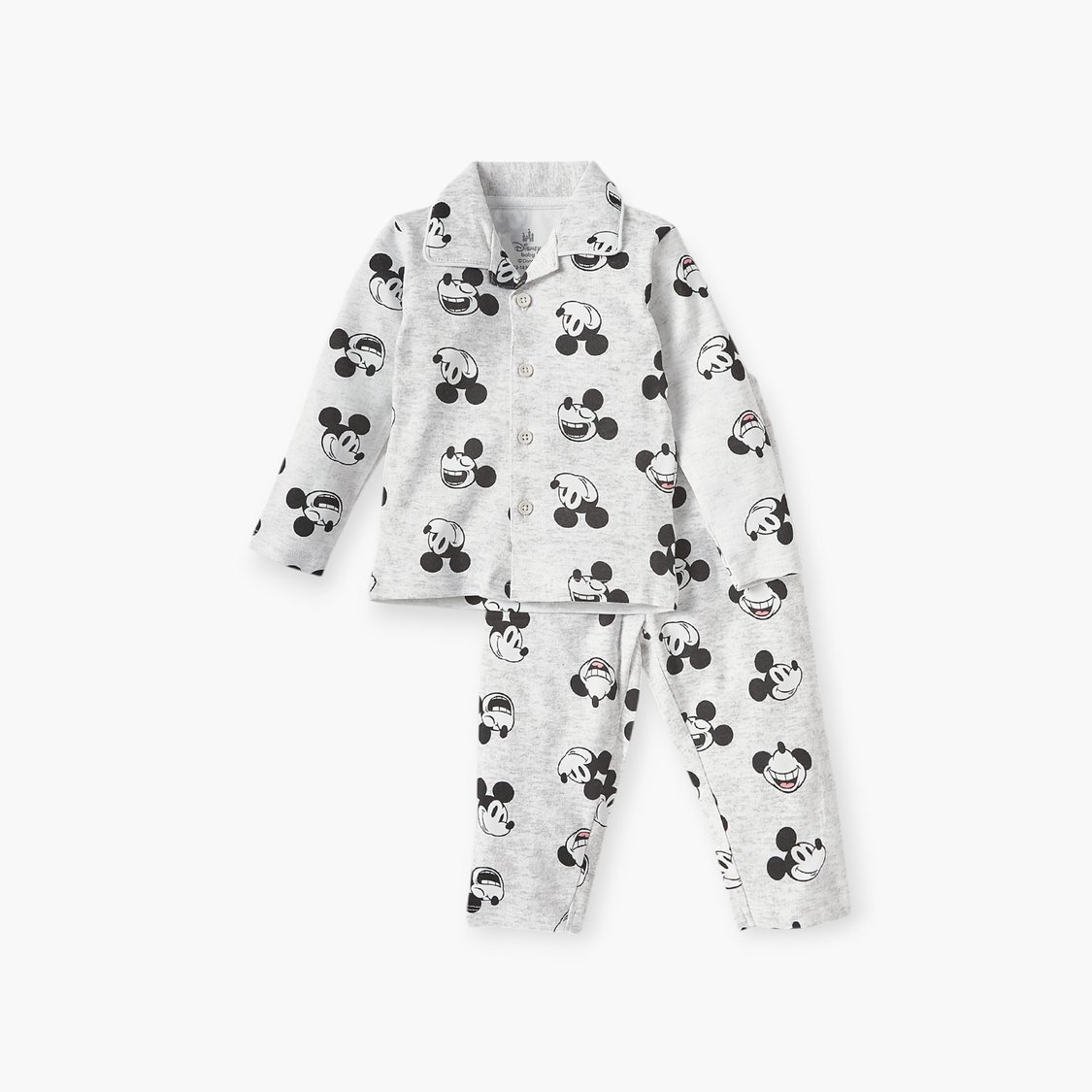 Buy Mickey Mouse Print Long Sleeves Shirt and Pyjama Set from